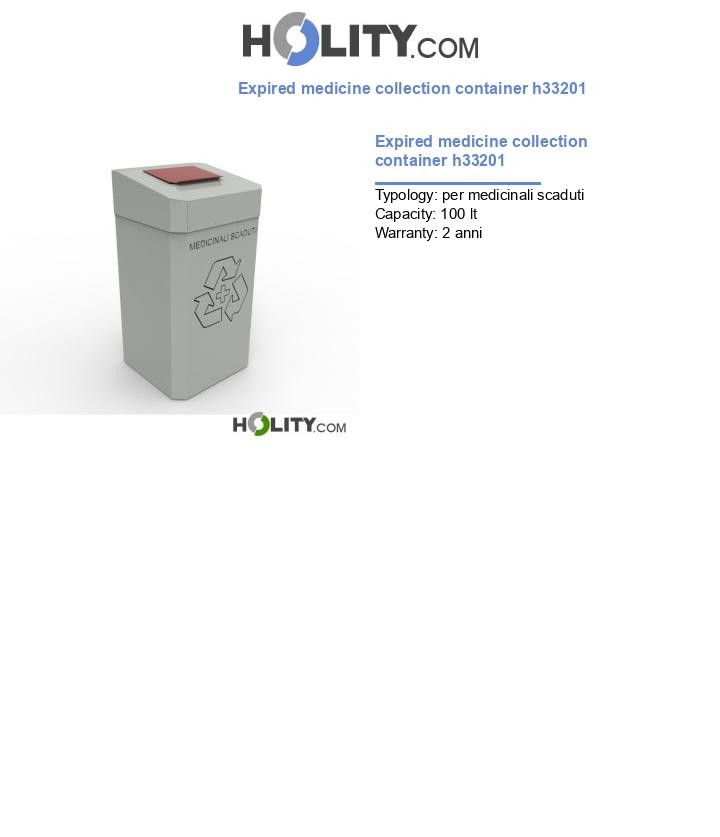 Expired medicine collection container h33201