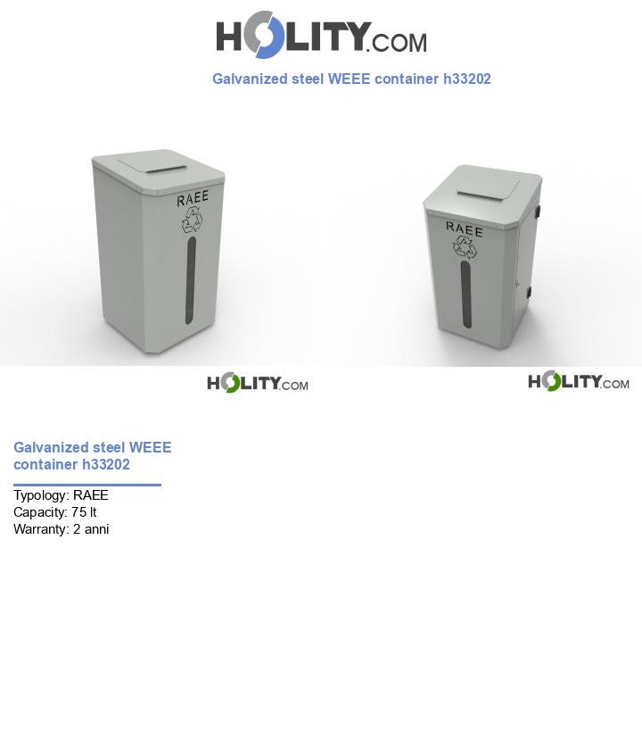 Galvanized steel WEEE container h33202