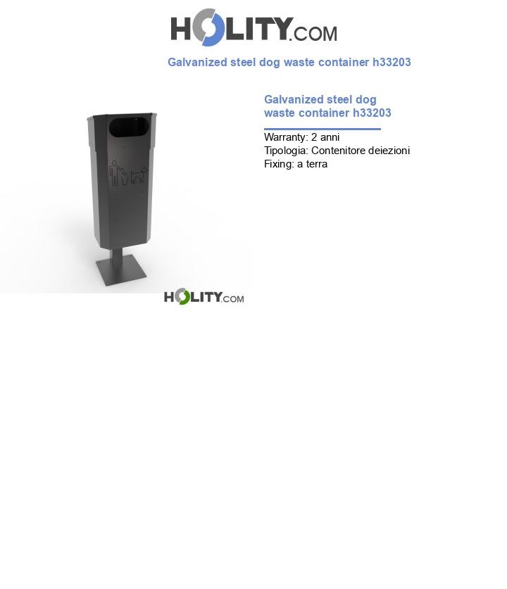 Galvanized steel dog waste container h33203