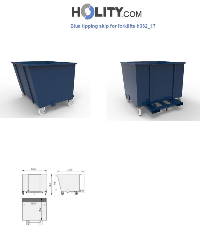 Blue tipping skip for forklifts h332_17