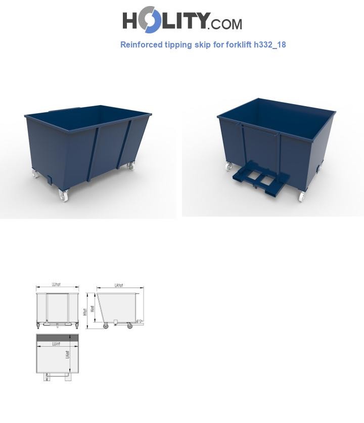 Reinforced tipping skip for forklift h332_18