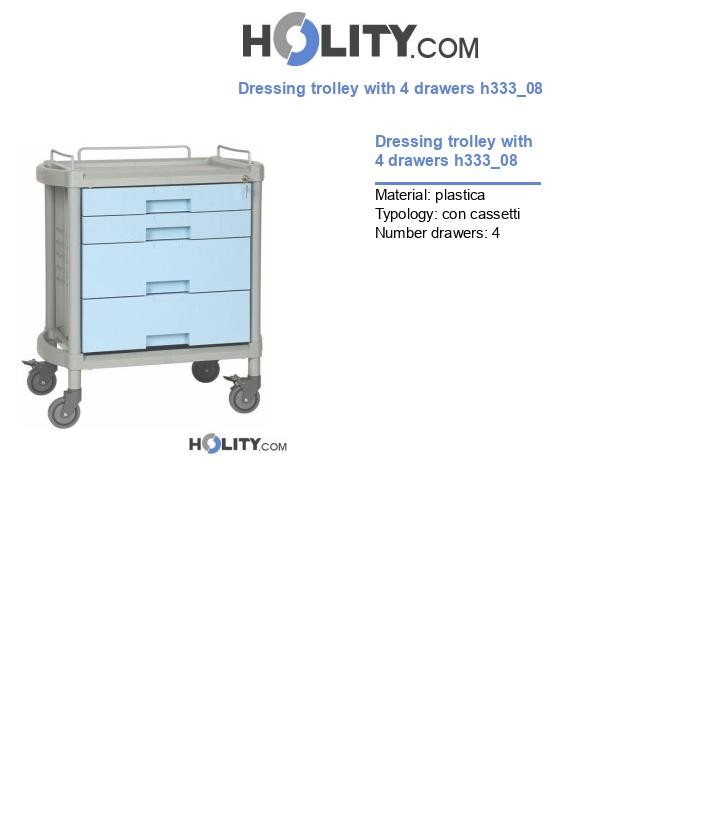 Dressing trolley with 4 drawers h333_08