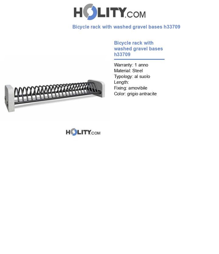 Bicycle rack with washed gravel bases h33709