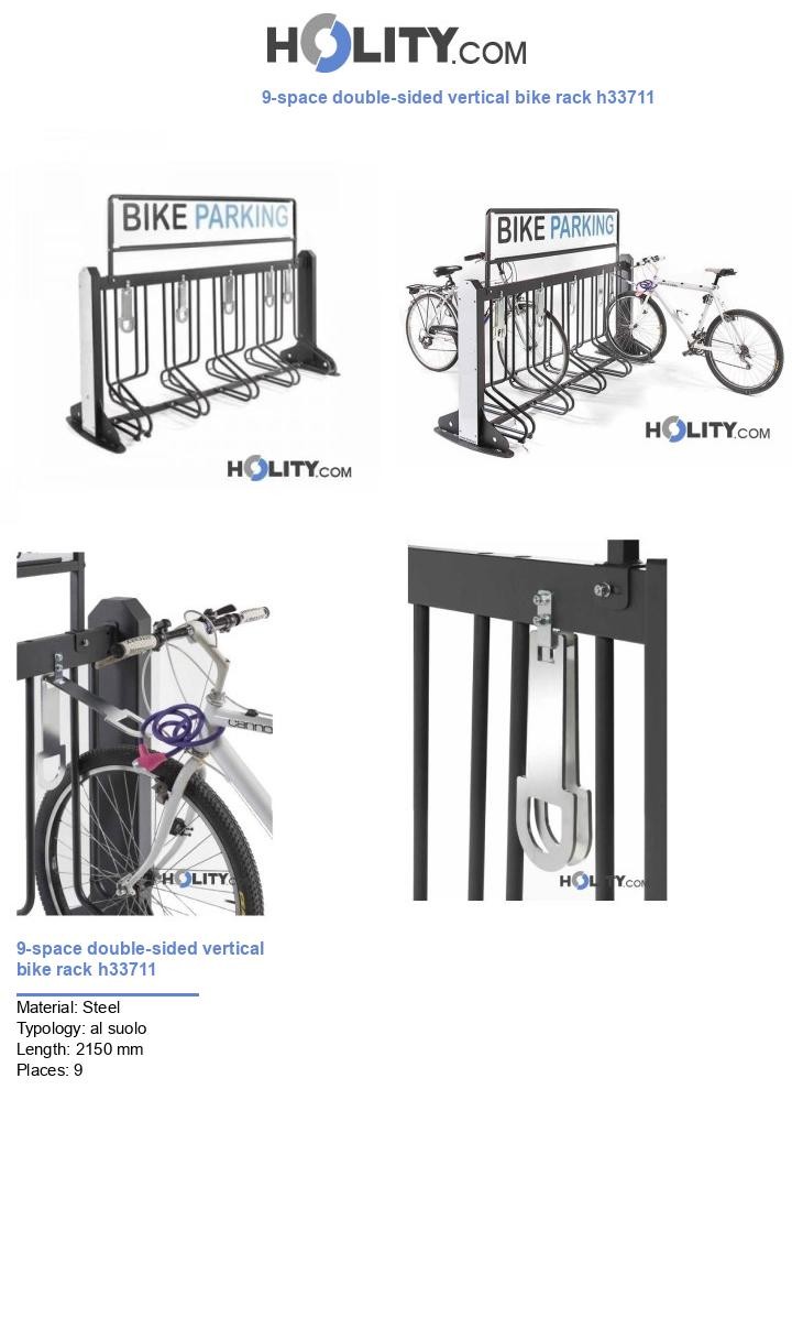9-space double-sided vertical bike rack h33711