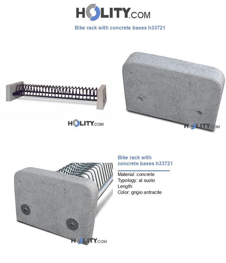 Bike rack with concrete bases h33721