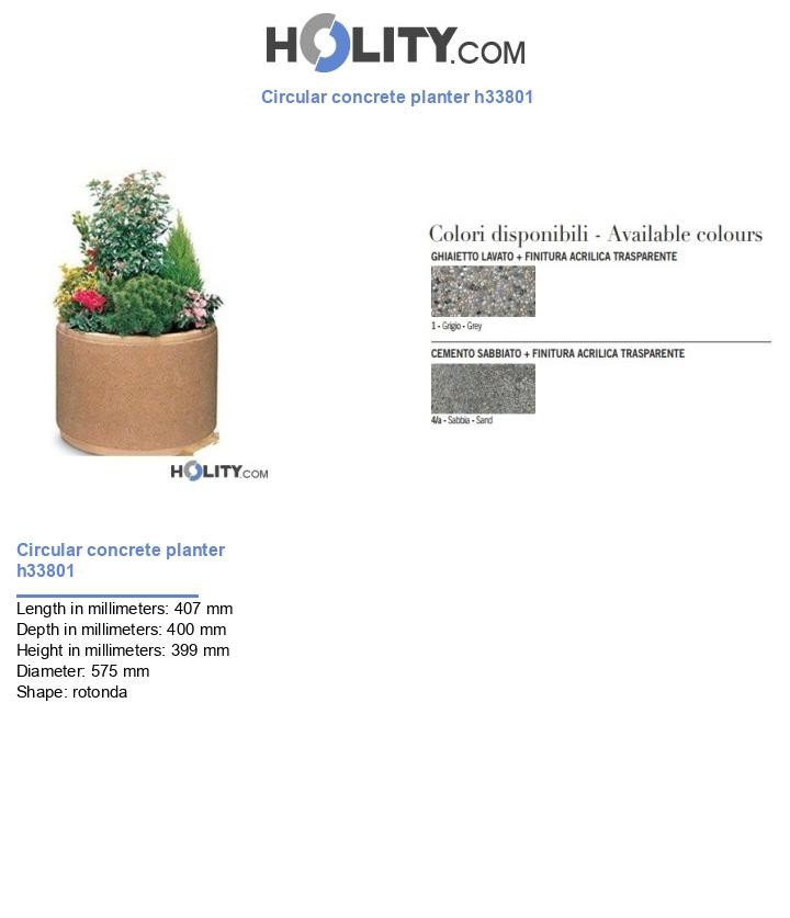 Circular concrete planter h33801