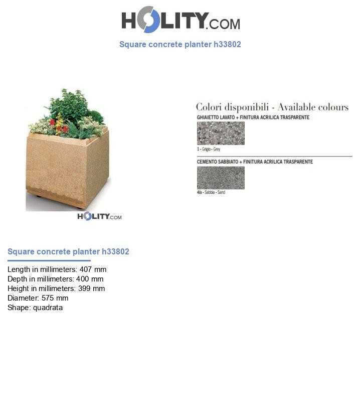 Square concrete planter h33802