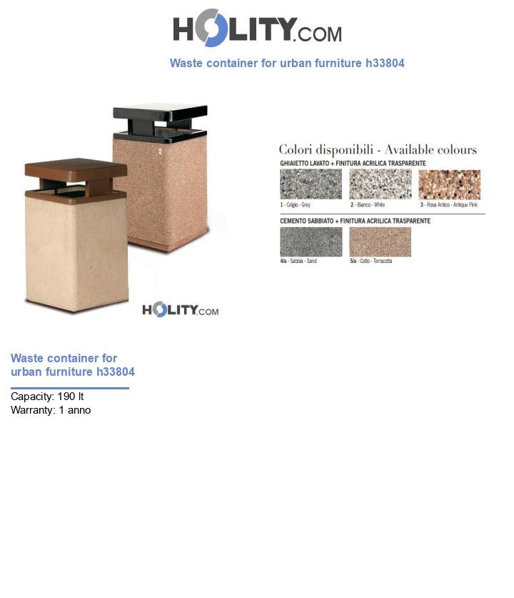 Waste container for urban furniture h33804