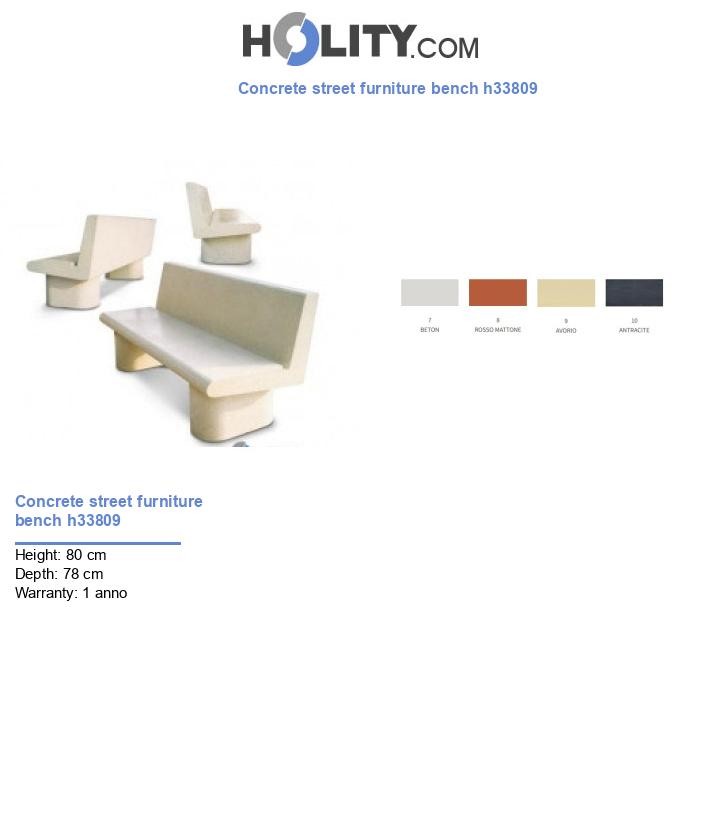 Concrete street furniture bench h33809
