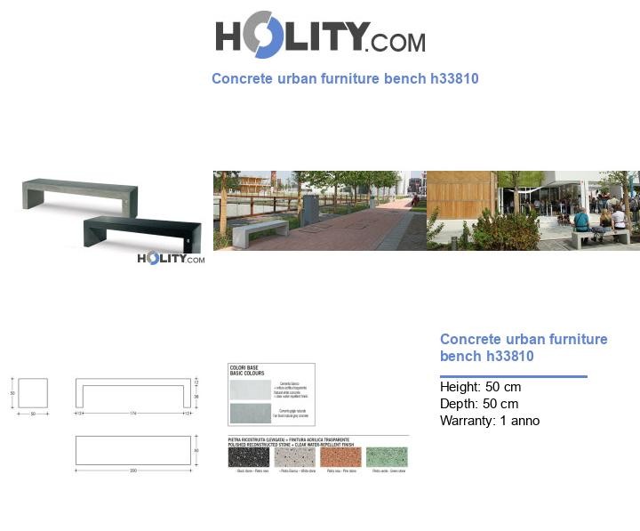Concrete urban furniture bench h33810
