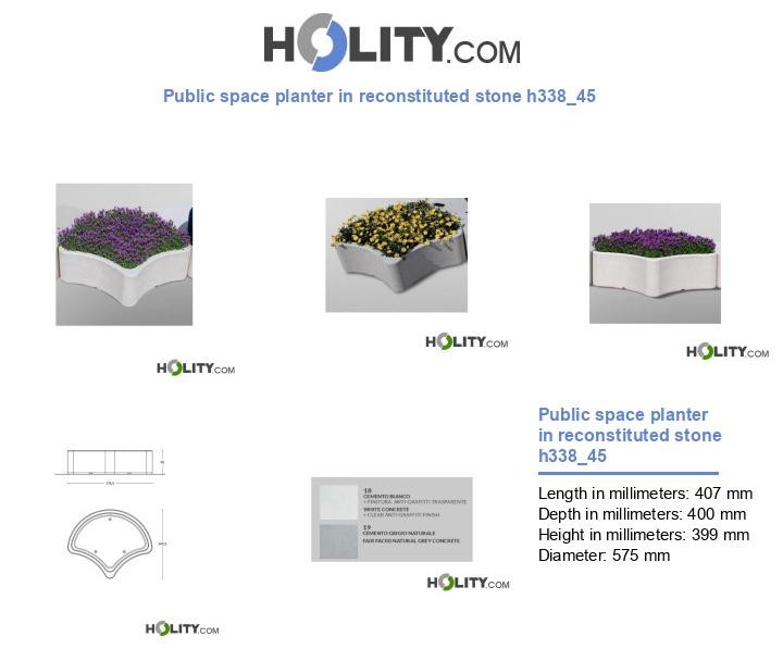 Public space planter in reconstituted stone h338_45