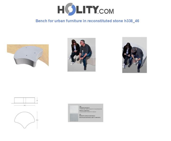 Bench for urban furniture in reconstituted stone h338_46