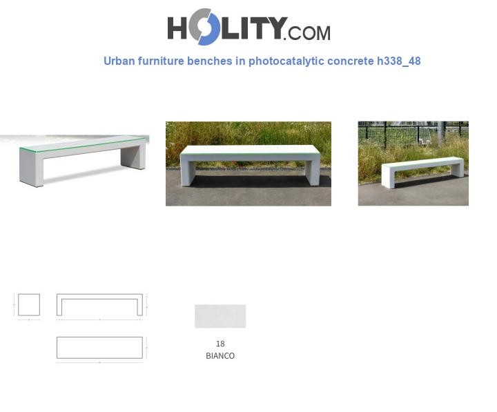 Urban furniture benches in photocatalytic concrete h338_48