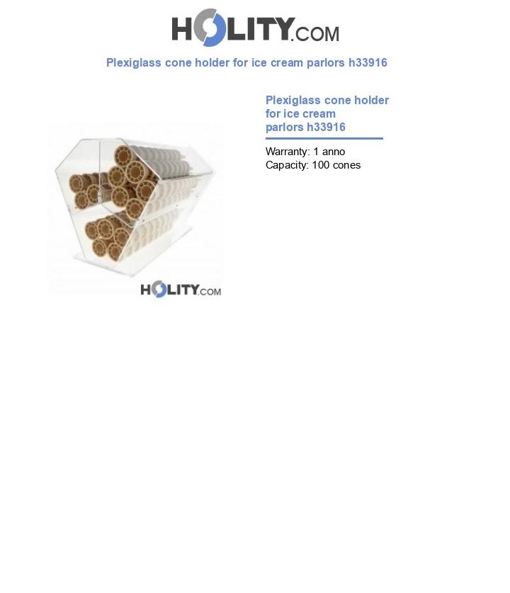 Plexiglass cone holder for ice cream parlors h33916