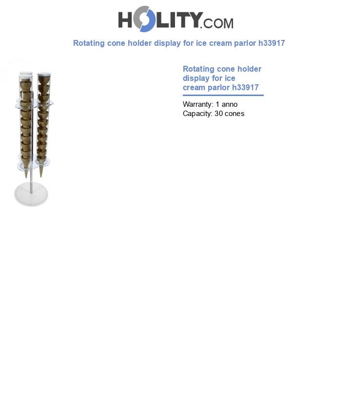 Rotating cone holder display for ice cream parlor h33917