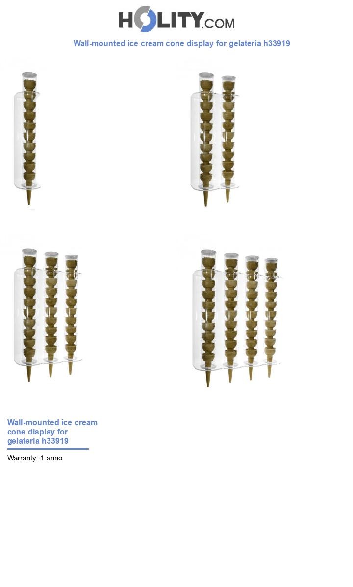 Wall-mounted ice cream cone display for gelateria h33919