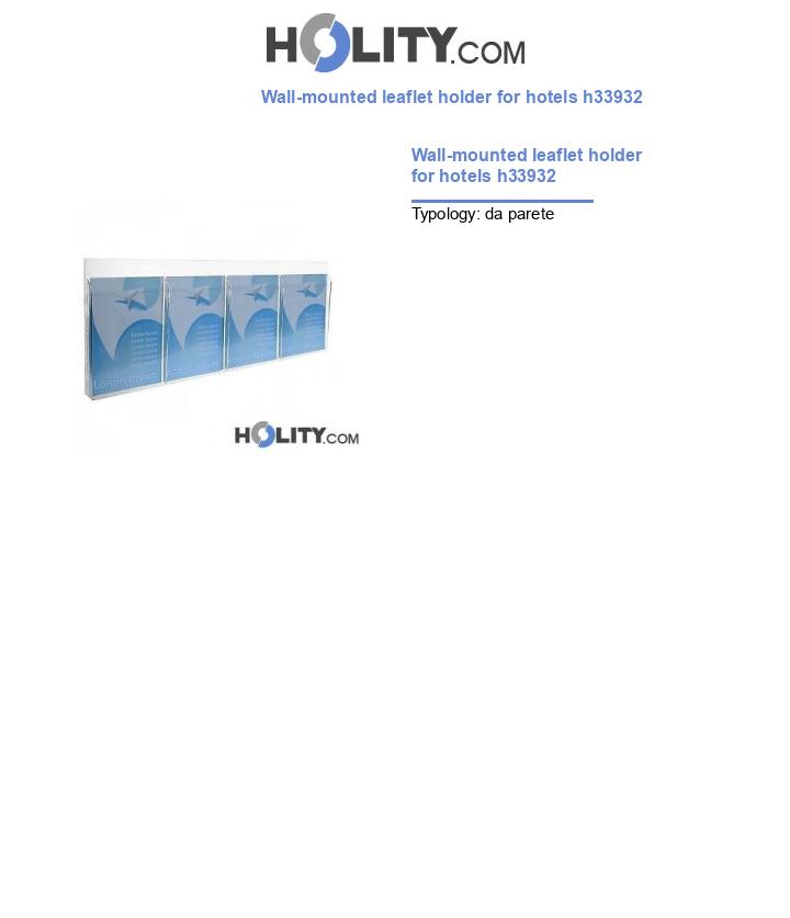 Wall-mounted leaflet holder for hotels h33932