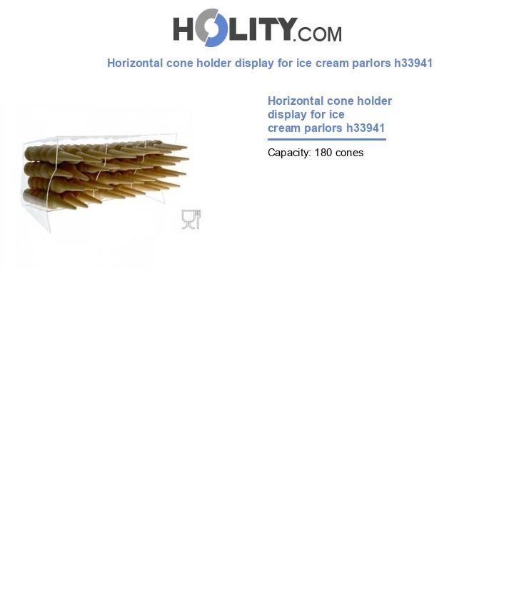 Horizontal cone holder display for ice cream parlors h33941