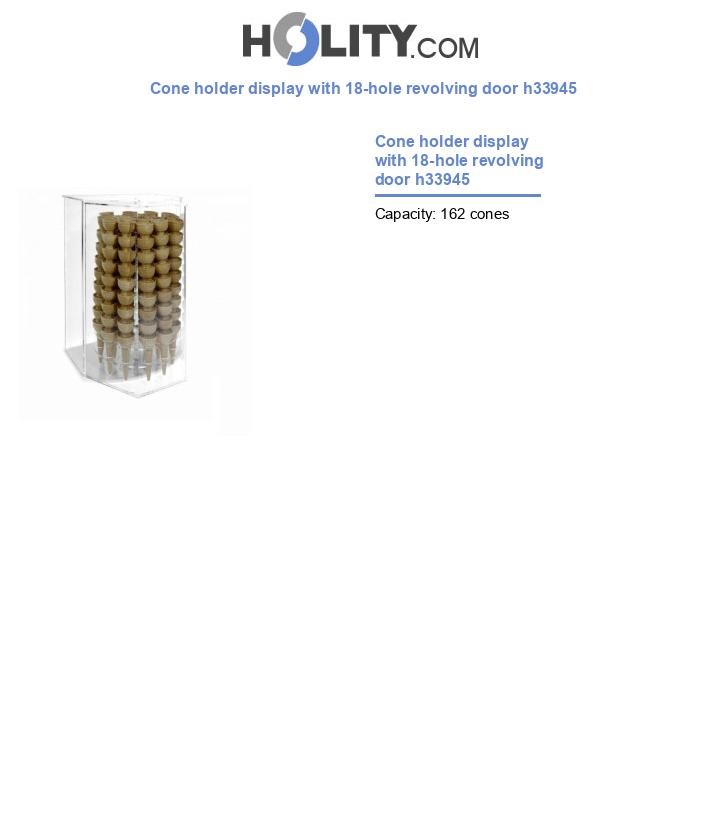Cone holder display with 18-hole revolving door h33945