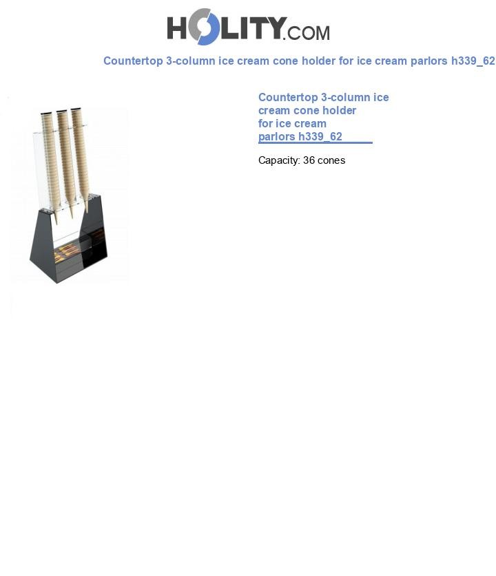 Countertop 3-column ice cream cone holder for ice cream parlors h339_62