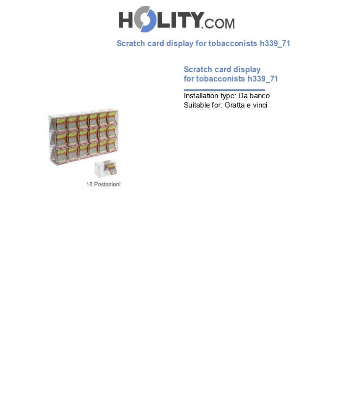 Scratch card display for tobacconists h339_71