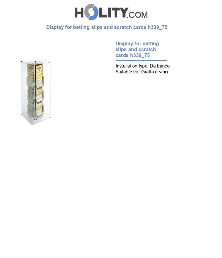 Display for betting slips and scratch cards h339_75