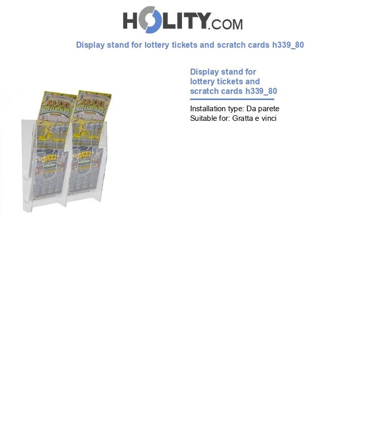 Display stand for lottery tickets and scratch cards h339_80