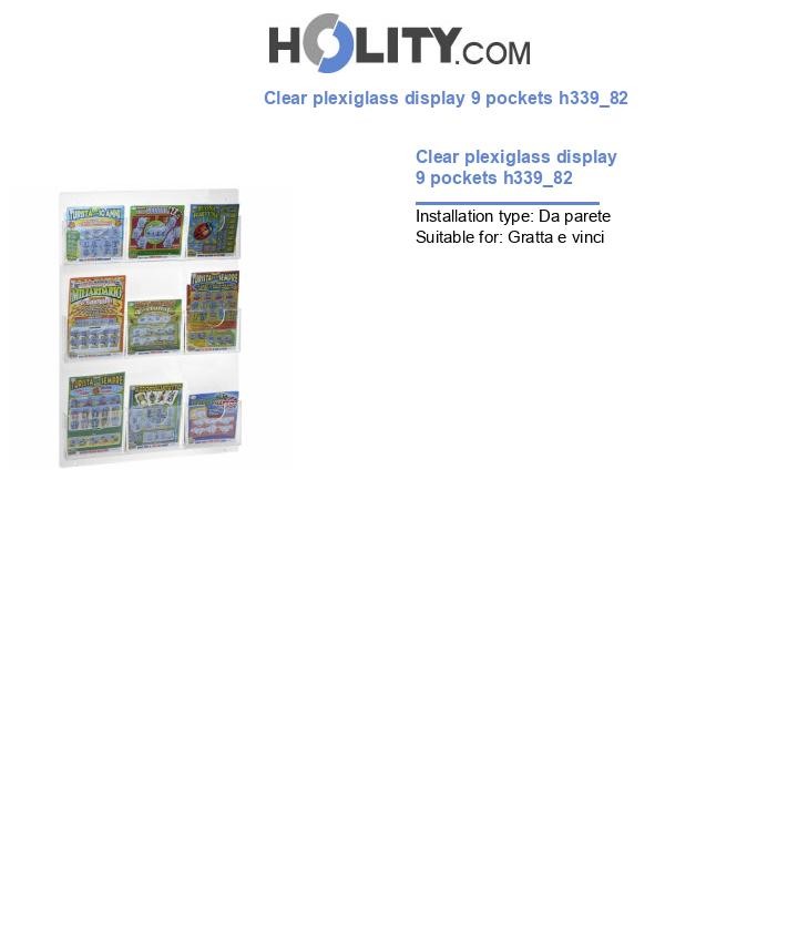 Clear plexiglass display 9 pockets h339_82