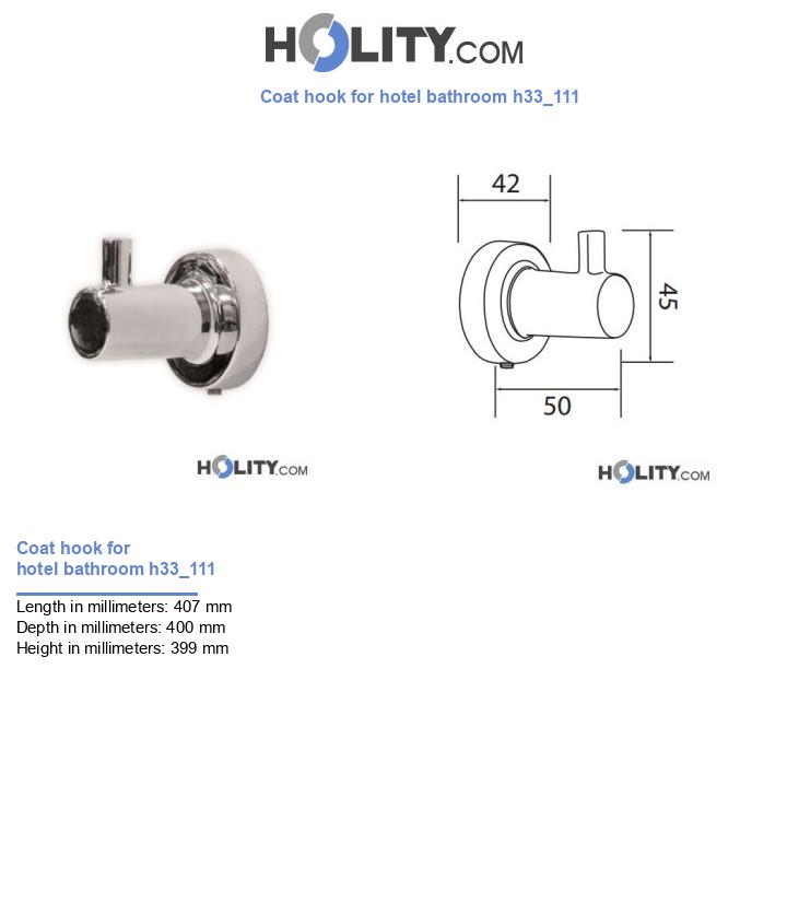 Coat hook for hotel bathroom h33_111