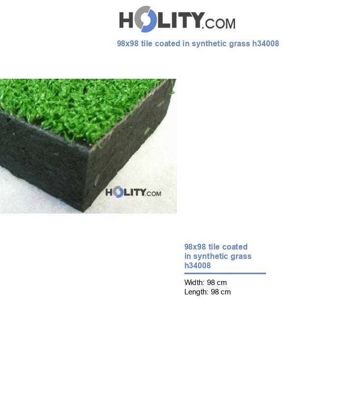 98x98 tile coated in synthetic grass h34008