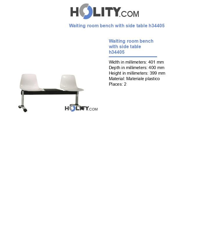 Waiting room bench with side table h34405