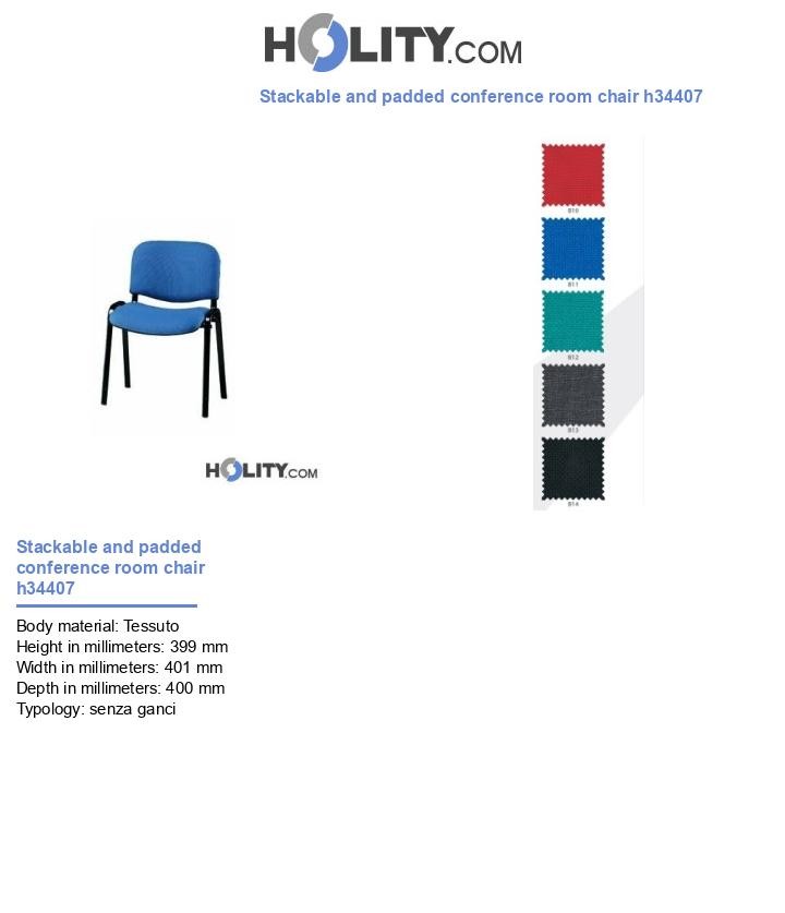 Stackable and padded conference room chair h34407