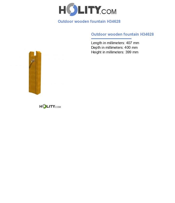 Outdoor wooden fountain H34628