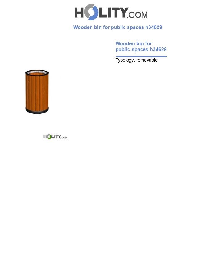 Wooden bin for public spaces h34629