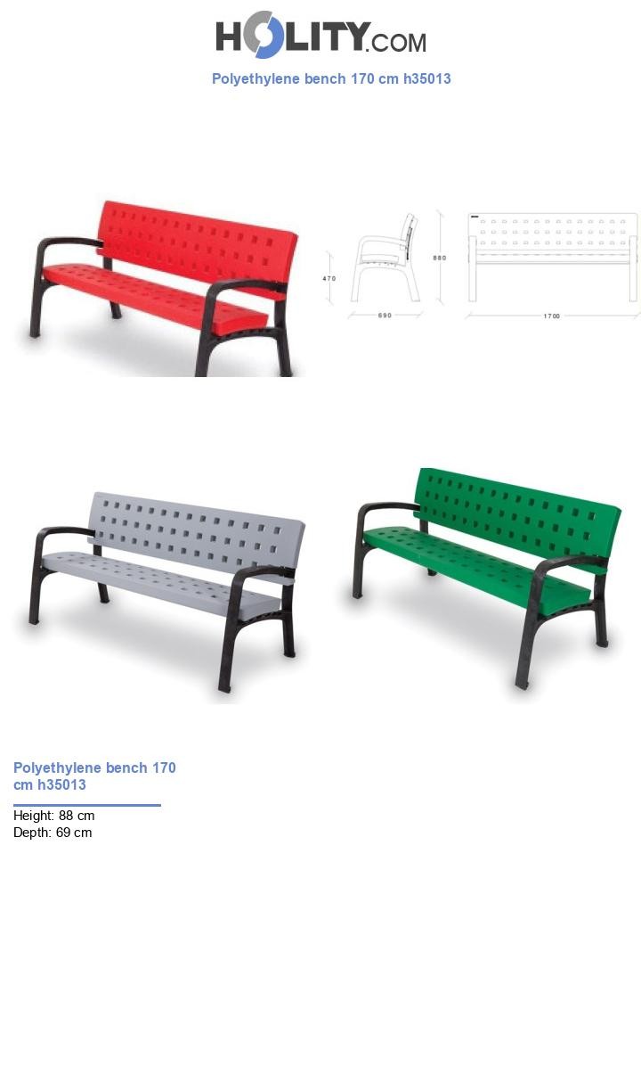 Polyethylene bench 170 cm h35013