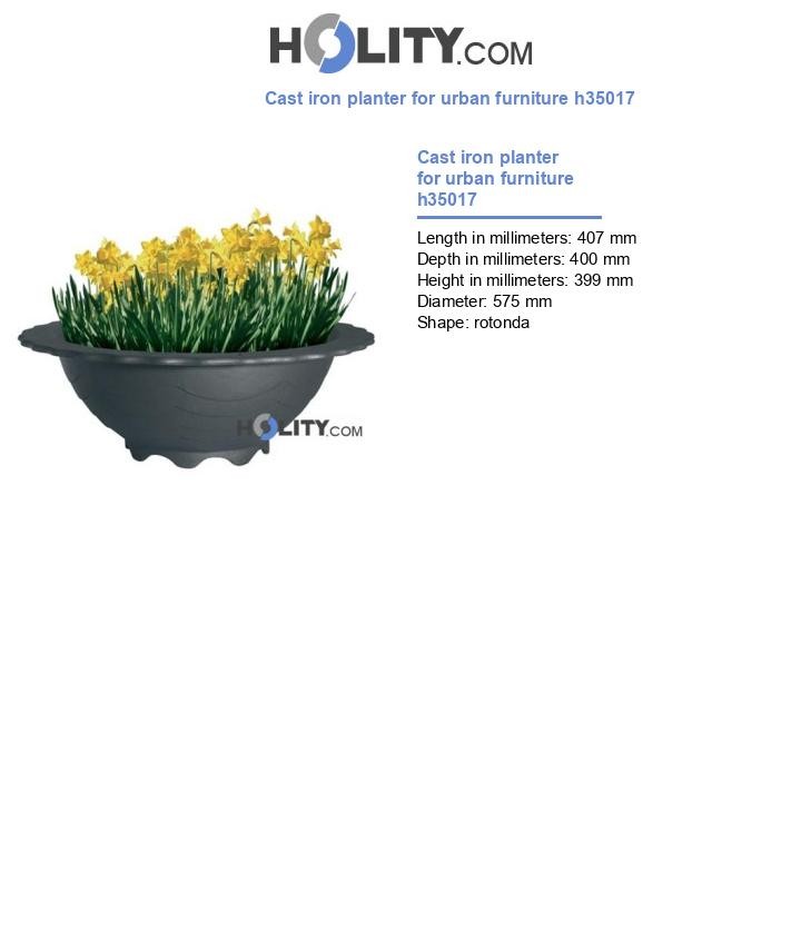 Cast iron planter for urban furniture h35017