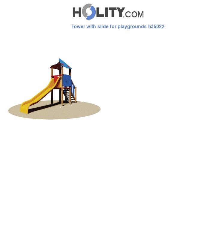 Tower with slide for playgrounds h35022