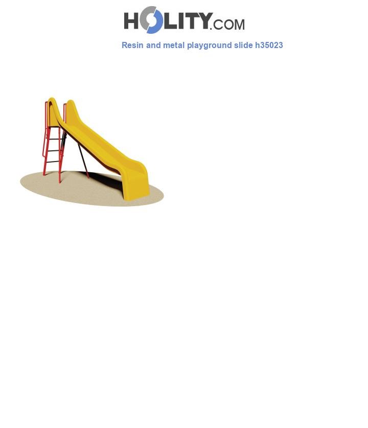 Resin and metal playground slide h35023