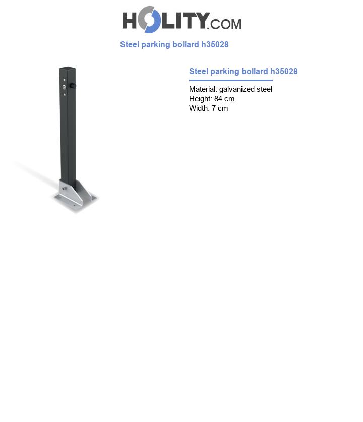 Steel parking bollard h35028
