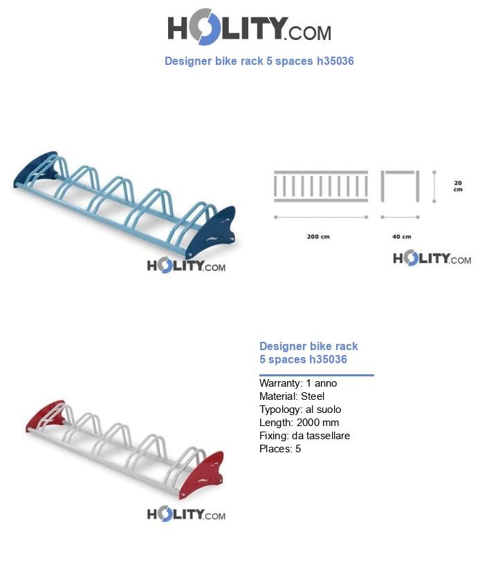 Designer bike rack 5 spaces h35036