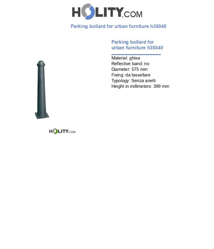 Parking bollard for urban furniture h35040