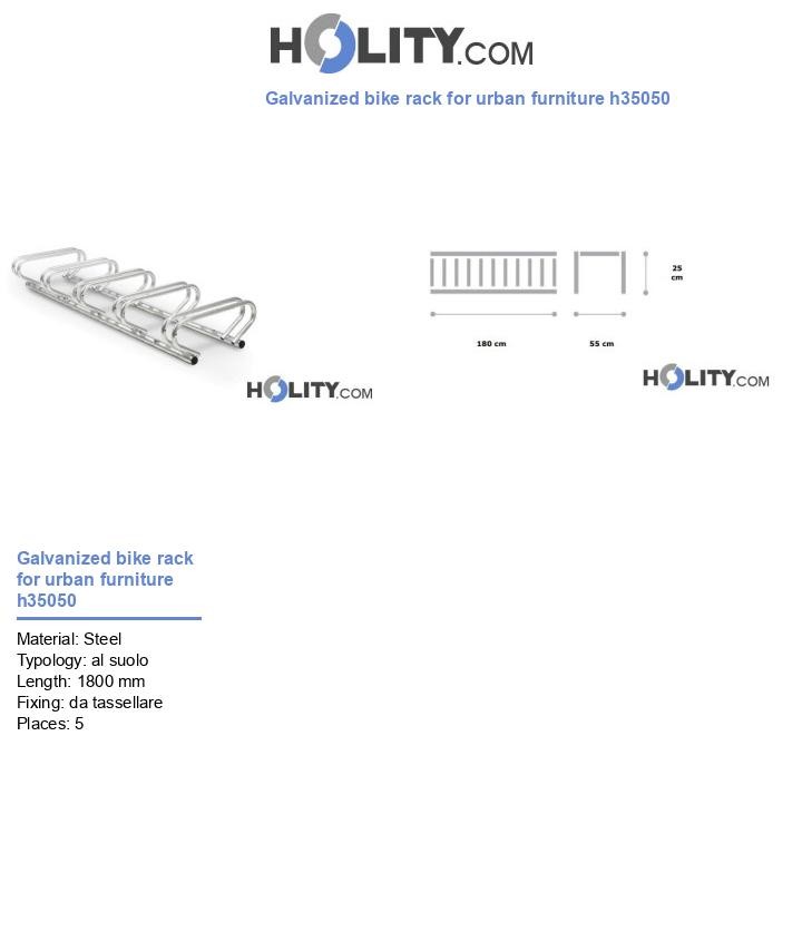 Galvanized bike rack for urban furniture h35050