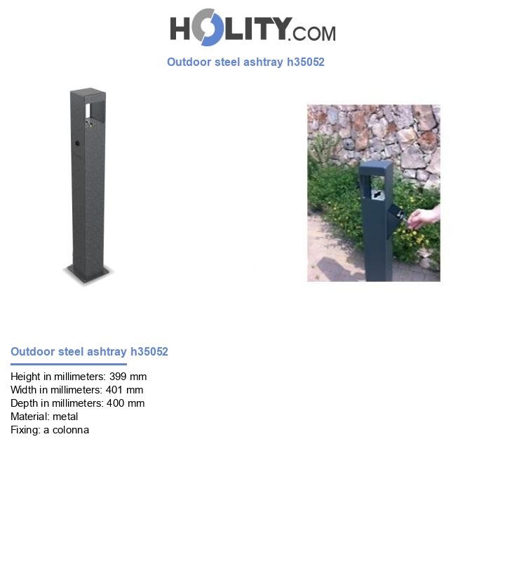 Outdoor steel ashtray h35052