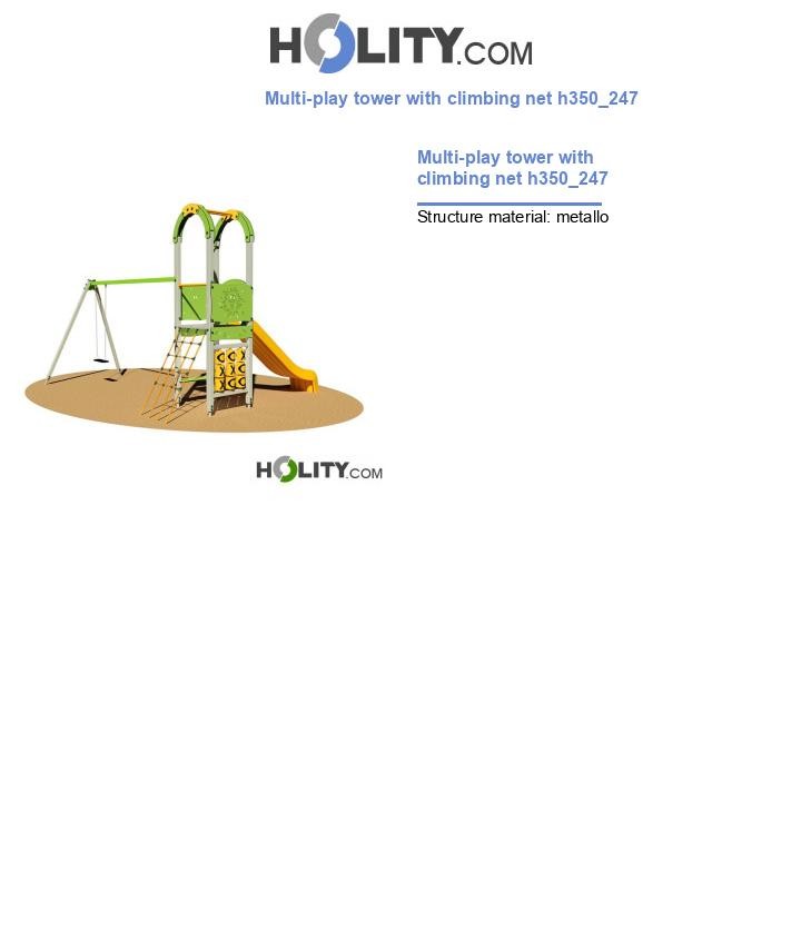Multi-play tower with climbing net h350_247