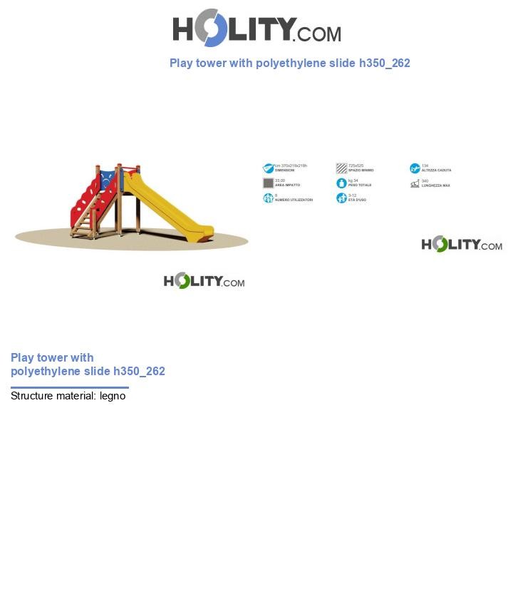 Play tower with polyethylene slide h350_262