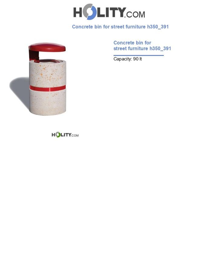Concrete bin for street furniture h350_391