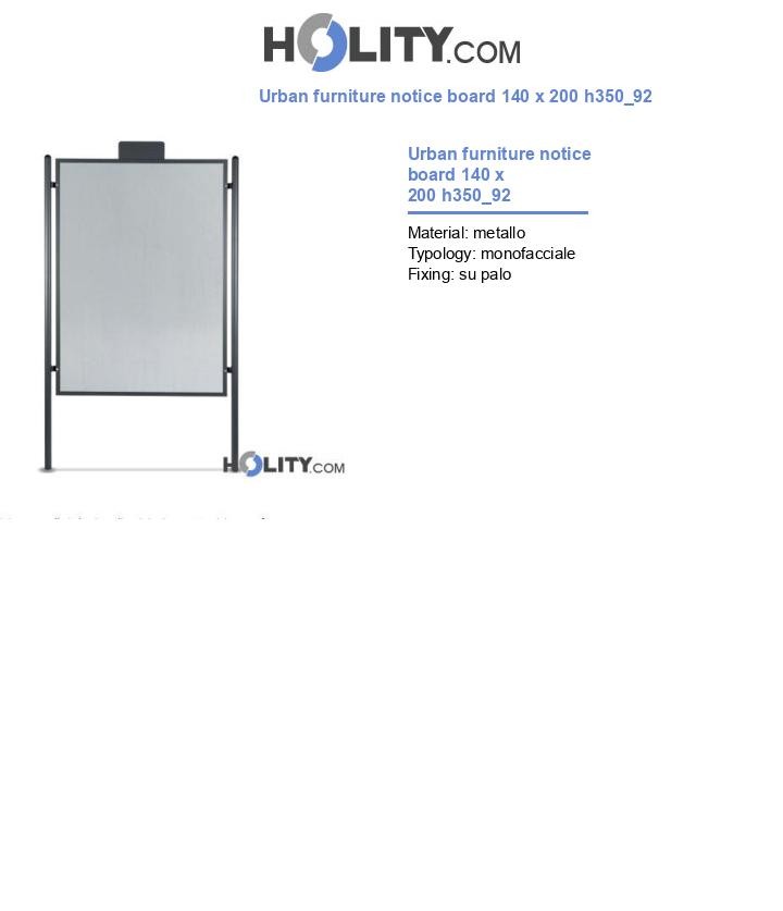 Urban furniture notice board 140 x 200 h350_92
