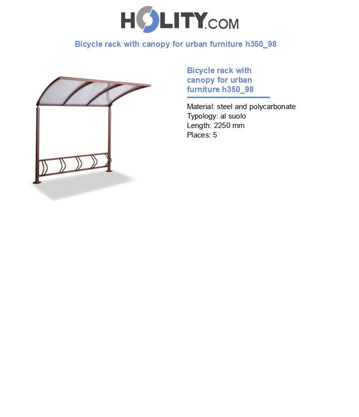 Bicycle rack with canopy for urban furniture h350_98