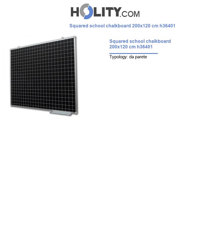 Squared school chalkboard 200x120 cm h36401