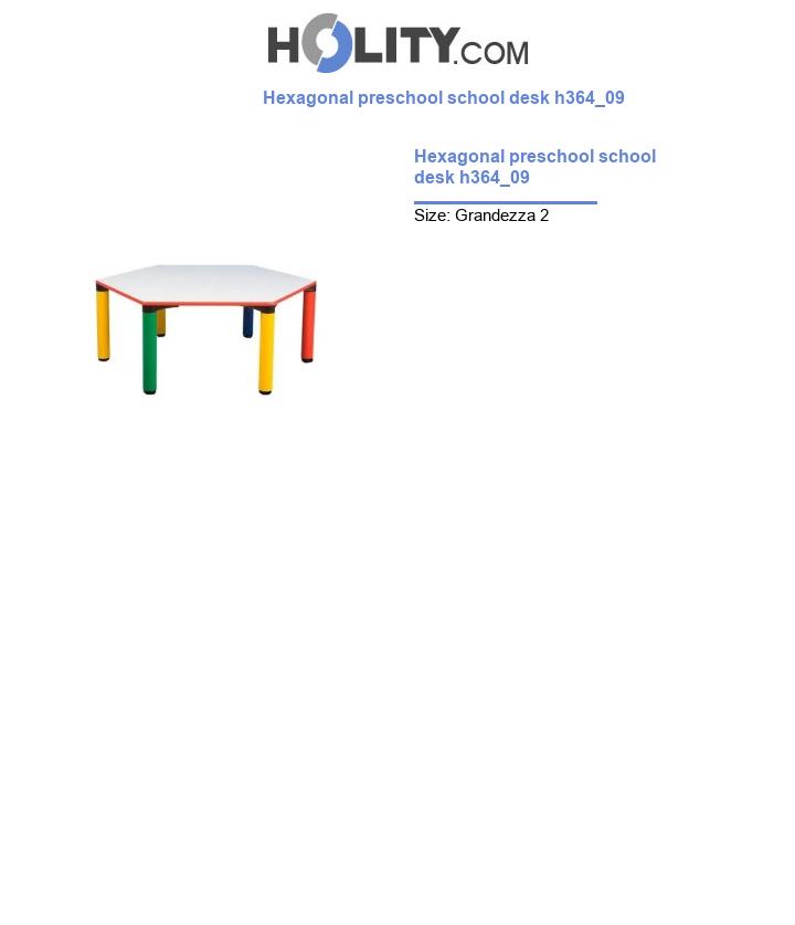 Hexagonal preschool school desk h364_09